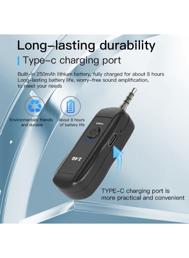 Wireless Microphones, System Wireless Microphone Headset Lavalier Lapel Speak Beltpack Receiver, Suitable for Smartphone Laptop Desktop PC Speaker Stage Speaker Public Speaking and Teaching - Image 5